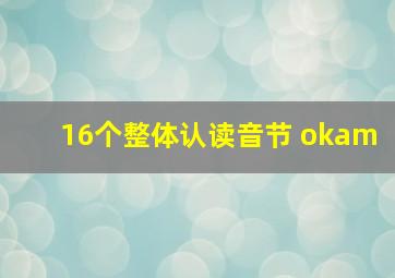 16个整体认读音节 okam